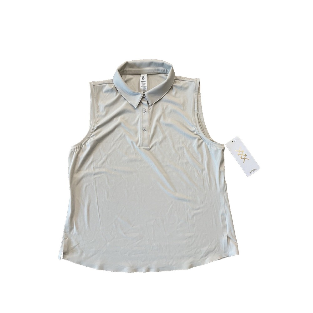 NWT Rhone Cream Course to‎ Court Sleeveless Polo Shirt Women's Size XL Ret. $88